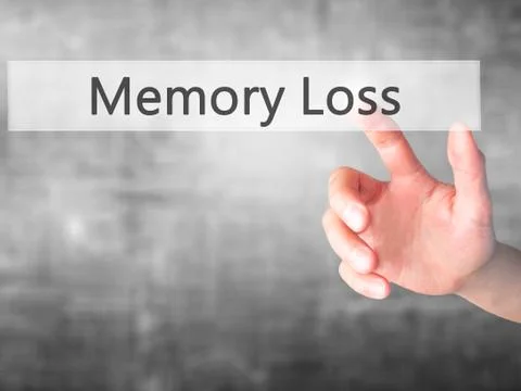 Memory Loss - Hand pressing a button on blurred background concept on visual  Foto stock