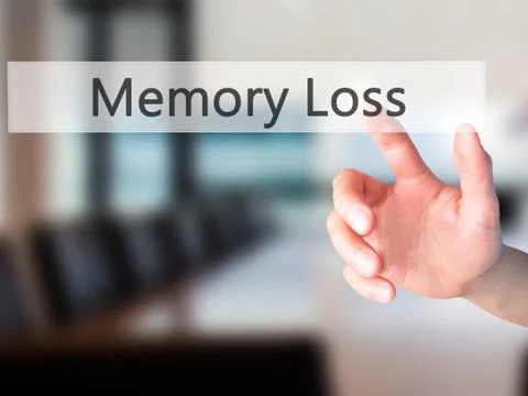 Memory Loss - Hand pressing a button on blurred background concept on visual  写真素材