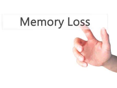 Memory Loss - Hand pressing a button on blurred background concept on visual  Foto stock