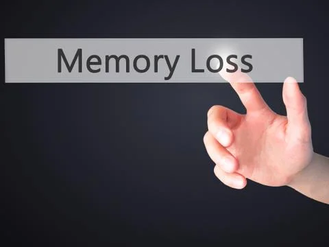 Memory Loss - Hand pressing a button on blurred background concept on visual  Stock Photos
