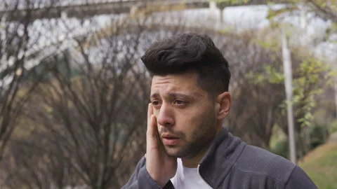 Memory loss. The young man loses his memory. Stock Footage 223878359