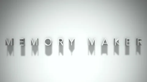 Memory maker 3D title animation white text on a white background 스톡 동영상 299701740