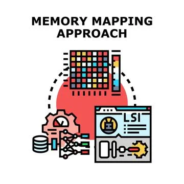 Memory mapping approach linking processing and data management 스톡 일러스트