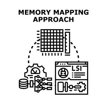 Memory mapping approach linking processing and data management イラスト素材