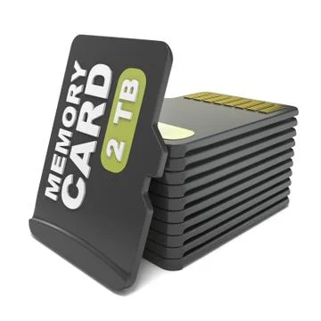 Memory micro sd card stack. 3D イラスト素材