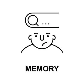 Memory on mind icon. Element of human mind icon for mobile concept and web apps Stock Illustration