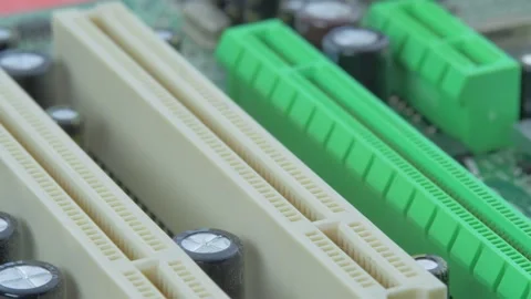 Memory module DDR RAM sticks on red light mirror background Stock Footage 218409354