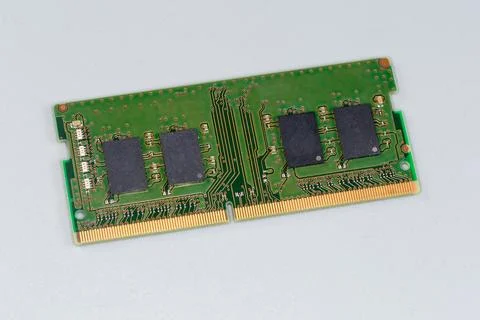 Memory module for the desktop computers on a gray surface Stock Photos