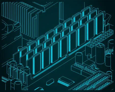 Memory modules close up イラスト素材