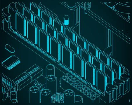 Memory modules closeup イラスト素材