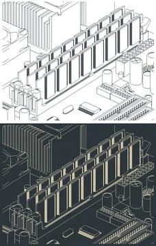 Memory modules drawings イラスト素材