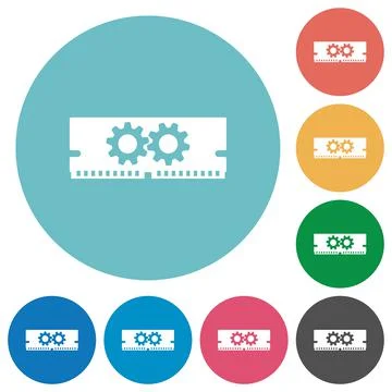 Memory optimization flat round icons Illustrazione stock