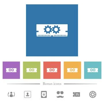 Memory optimization flat white icons in square backgrounds 스톡 일러스트