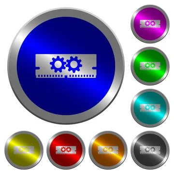Memory optimization luminous coin-like round color buttons Stock Illustration