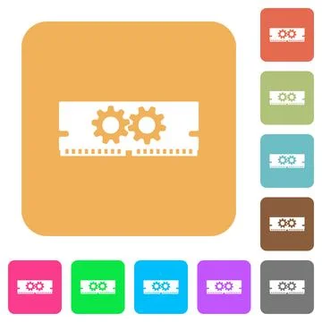 Memory optimization rounded square flat icons Illustrazione stock