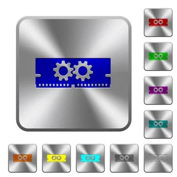 Memory optimization rounded square steel buttons 스톡 일러스트