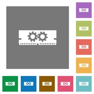 Memory optimization square flat icons 스톡 일러스트
