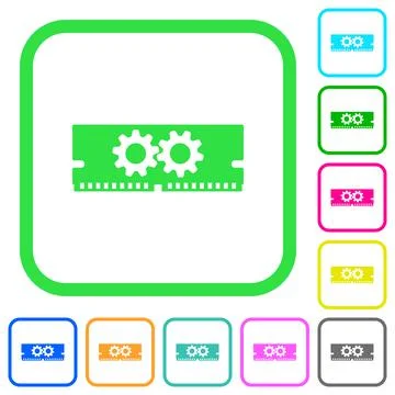 Memory optimization vivid colored flat icons icons 스톡 일러스트