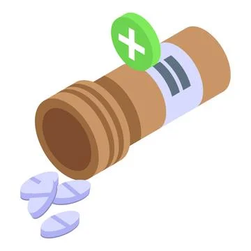 Memory pills icon isometric vector. Old dementia Stock Illustration