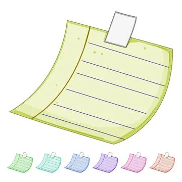 Memory pinned paper notes cartoon vector graphic Stock Illustration