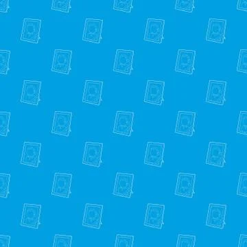 Memory portrait pattern vector seamless blue Ilustración de archivo