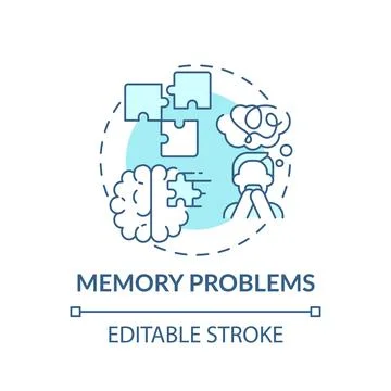 Memory problems concept icon Stock Illustration