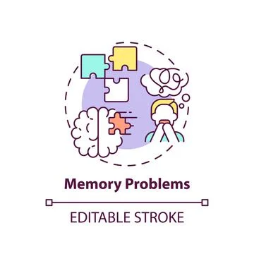 Memory problems concept icon Stock Illustration