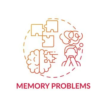 Memory problems concept icon Stock Illustration