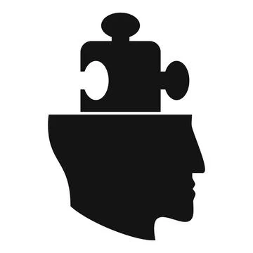 Memory puzzle think icon simple vector. Care lost creative Illustrazione stock