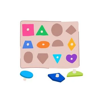 Memory puzzles toy cartoon vector illustration 스톡 일러스트