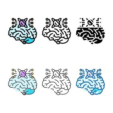 Memory quantum technology color forms icon vector 库存插图