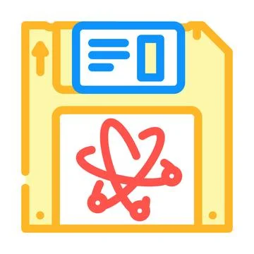 Memory quantum technology color icon vector illustration 스톡 일러스트
