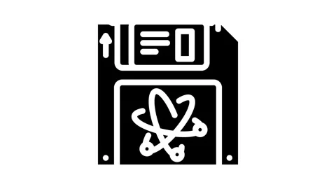 Memory quantum technology glyph icon animation Stock Footage 326740489
