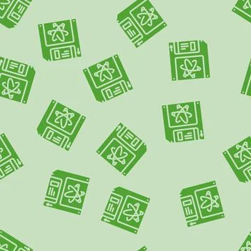 Memory quantum technology glyph vector seamless pattern Stock Illustration