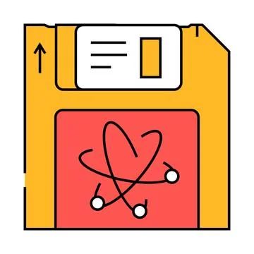 Memory quantum technology icon color illustration Stock Illustration