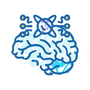 Memory quantum technology icon doodle illustration Stock Illustration