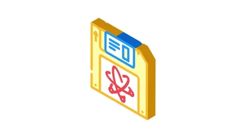 Memory quantum technology isometric icon animation Stock Footage 327285811