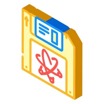 Memory quantum technology isometric icon vector illustration Stock Illustration