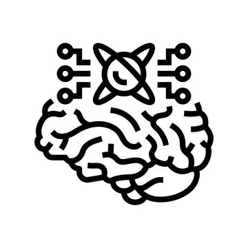 Memory quantum technology line icon vector illustration Stock Illustration