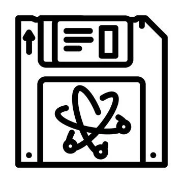 Memory quantum technology line icon vector illustration Stock Illustration