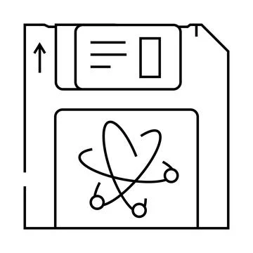 Memory quantum technology line icon vector illustration Stock Illustration