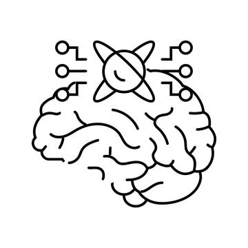 Memory quantum technology line icon vector illustration Stock Illustration