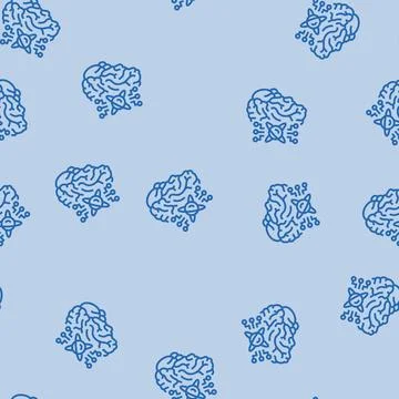 Memory quantum technology line seamless pattern イラスト素材