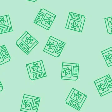 Memory quantum technology line vector seamless pattern Stock Illustration