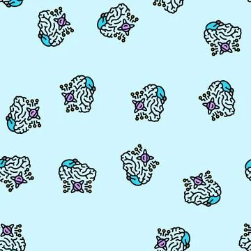 Memory quantum technology vector seamless pattern Stock Illustration