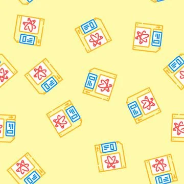 Memory quantum technology vector seamless pattern Stock Illustration