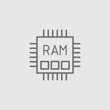 Memory RAM flat vector icon Stock Illustration