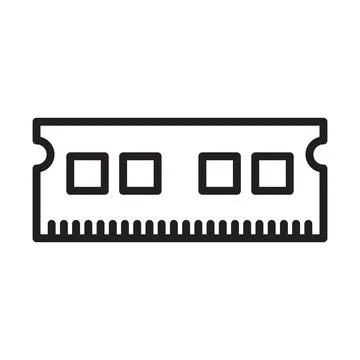 Memory, ram icon Black line art vector logo Stock-Illustration