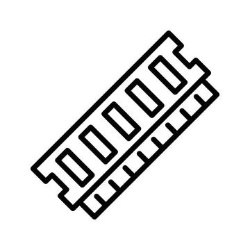Memory, ram icon linear logo mark in black and white Illustrazione stock