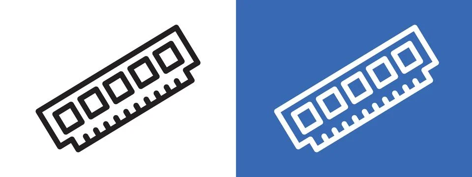 Memory, ram logo sign set vector outline Stock Illustration